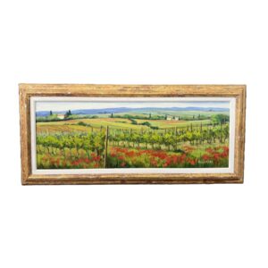 Original Signed Oil on Canvas of Italian Vineyard