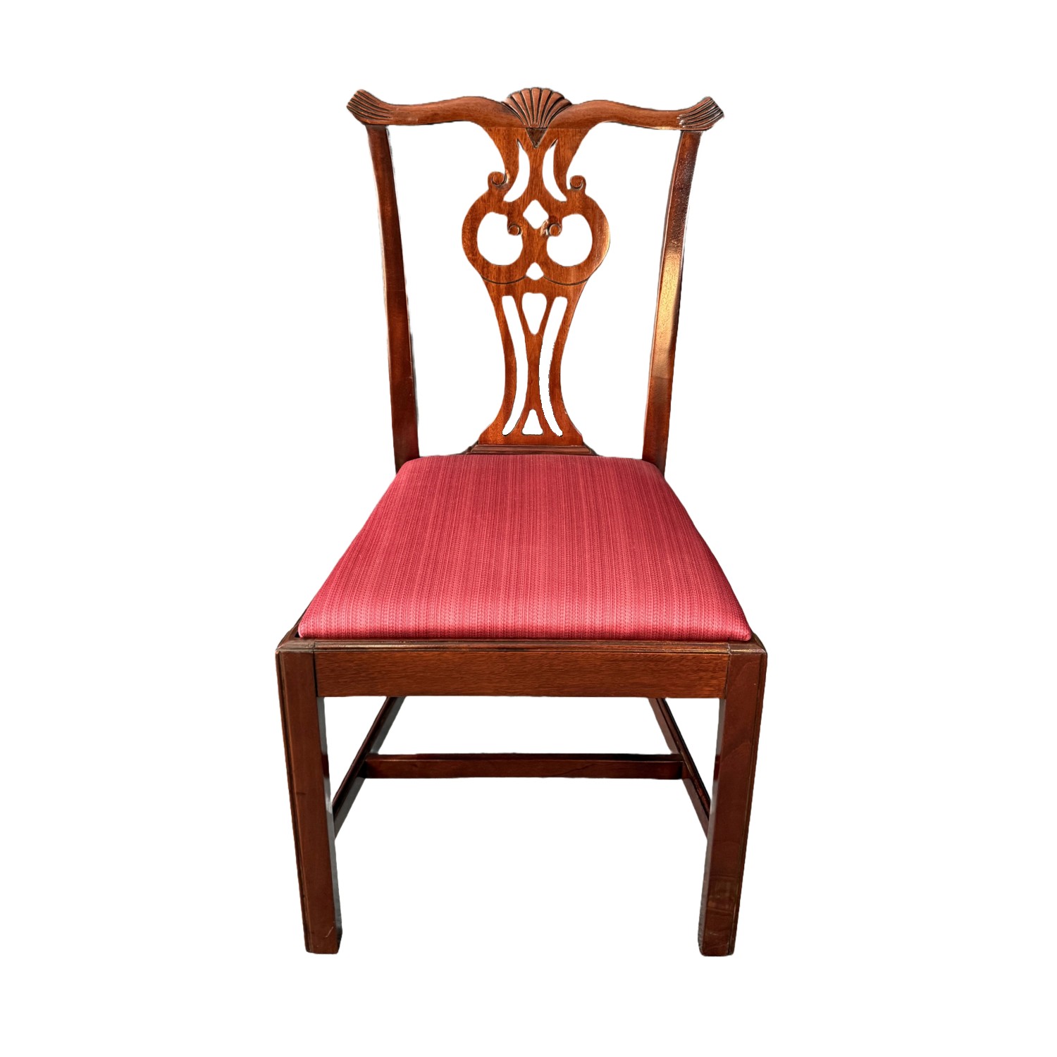 Vintage Mahogany Chair with Red Upholstery Vintage Mahogany Chair with Red Upholstery