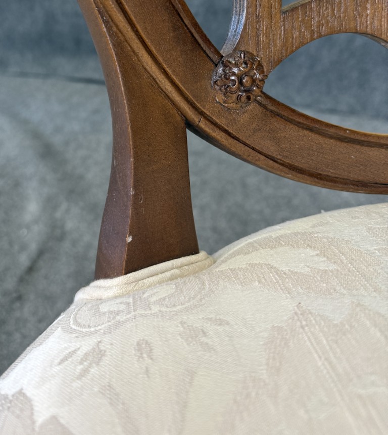 Vintage Andre Originals Hepplewhite Style Upholstered Arm Chair Vintage Andre Originals Hepplewhite Style Upholstered Arm Chair