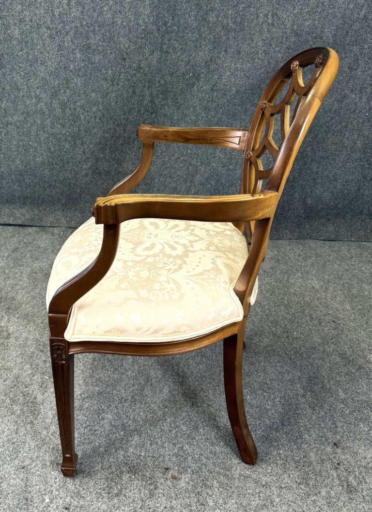Vintage Andre Originals Hepplewhite Style Upholstered Arm Chair Vintage Andre Originals Hepplewhite Style Upholstered Arm Chair