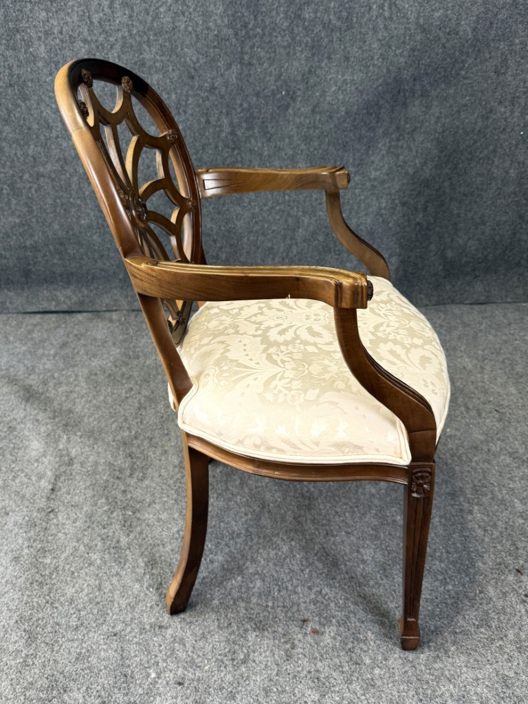 Vintage Andre Originals Hepplewhite Style Upholstered Arm Chair Vintage Andre Originals Hepplewhite Style Upholstered Arm Chair
