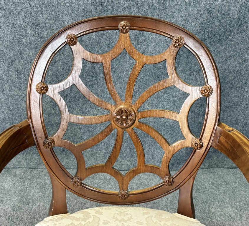 Vintage Andre Originals Hepplewhite Style Upholstered Arm Chair Vintage Andre Originals Hepplewhite Style Upholstered Arm Chair