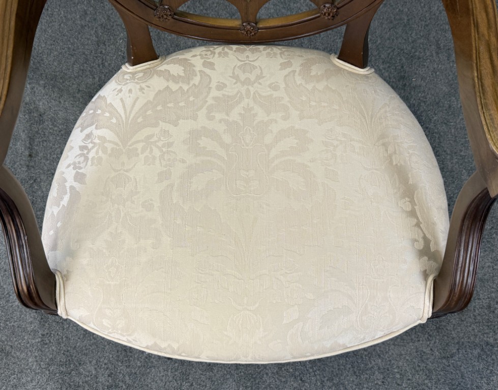 Vintage Andre Originals Hepplewhite Style Upholstered Arm Chair Vintage Andre Originals Hepplewhite Style Upholstered Arm Chair