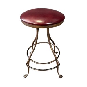 Charleston Forge Leather and Iron Stool