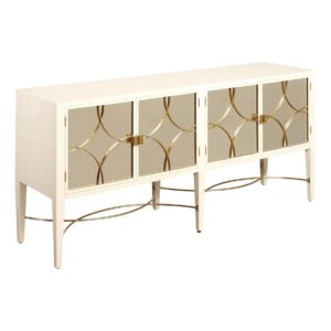Alden Parkes Designs White Lacquer Mirror Door Sideboard