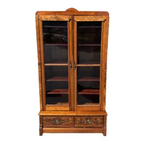 1920's Art Deco Mahogany & Burled Walnut Bookcase