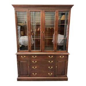 Vintage Solid Mahogany China Cabinet/Bookcase
