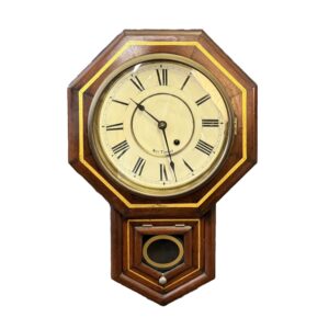 c1900 Seth Thomas Mahogany Functional Wall Clock