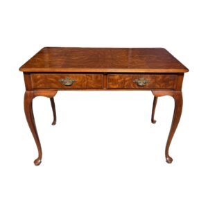 Burled Walnut Two Drawer Desk