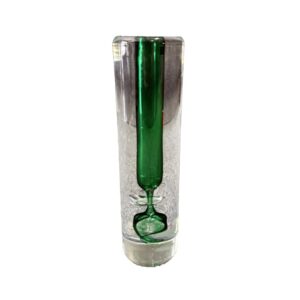 Green Hut Princ Bohemian Art Glass Candlestick