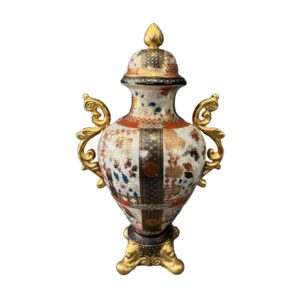 Large Satsuma Style Gold-Adorned Urn