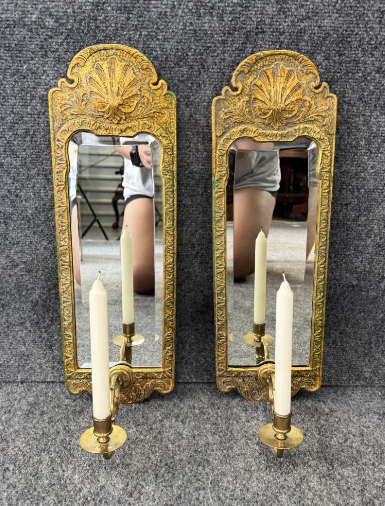 Pair of Chelsea House Mirrored Sconces Pair of Chelsea House Mirrored Sconces