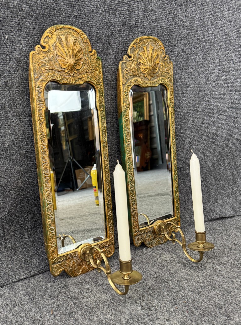 Pair of Chelsea House Mirrored Sconces Pair of Chelsea House Mirrored Sconces
