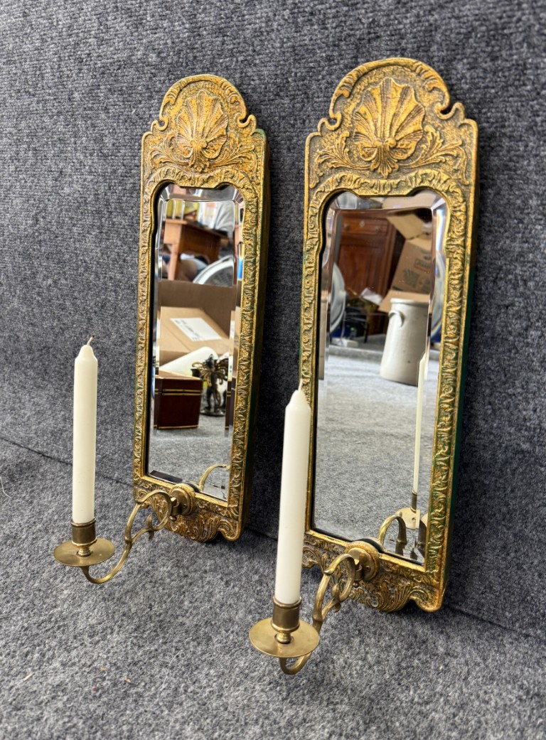Pair of Chelsea House Mirrored Sconces Pair of Chelsea House Mirrored Sconces
