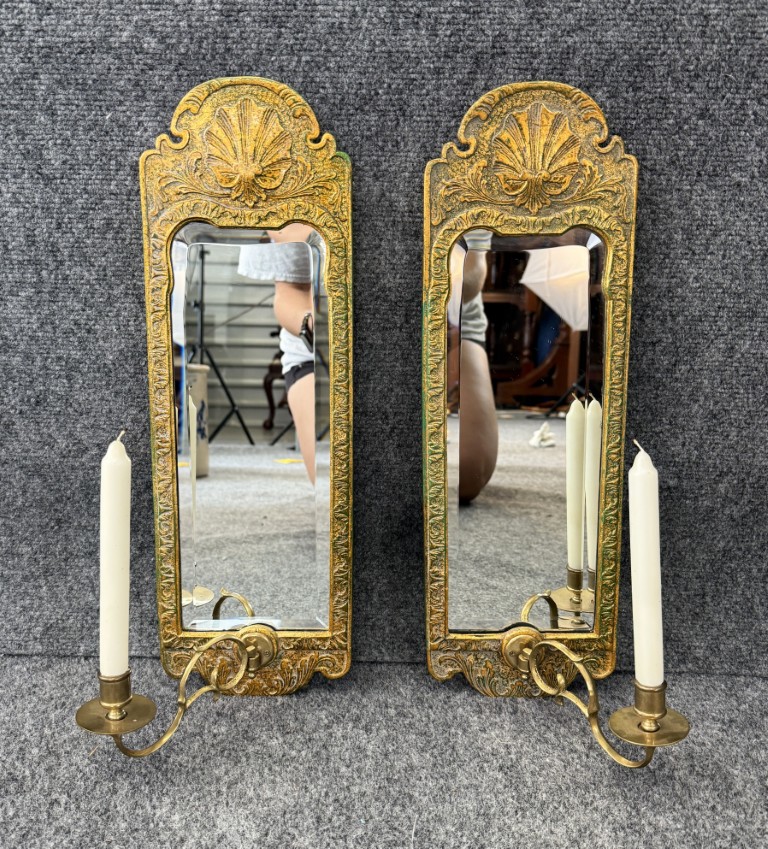 Pair of Chelsea House Mirrored Sconces Pair of Chelsea House Mirrored Sconces