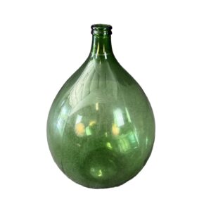 Large Green Glass Demijohn Jug