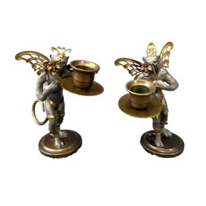 Pair of Vintage Flying Monkey Candlesticks