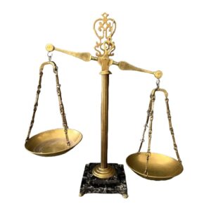 Vintage Solid Brass & Marble Scale