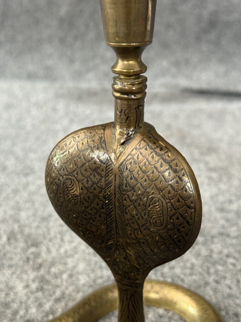 Pair of Mid-Century Middle Eastern or Indian Bronze Candlesticks Pair of Mid-Century Middle Eastern or Indian Bronze Candlesticks