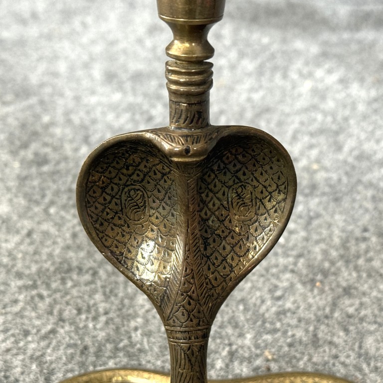 Pair of Mid-Century Middle Eastern or Indian Bronze Candlesticks Pair of Mid-Century Middle Eastern or Indian Bronze Candlesticks