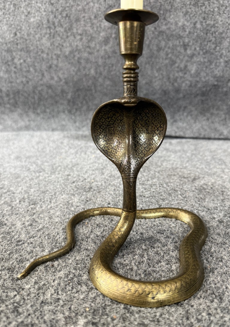 Pair of Mid-Century Middle Eastern or Indian Bronze Candlesticks Pair of Mid-Century Middle Eastern or Indian Bronze Candlesticks