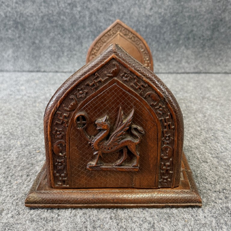 Early 1900's Mahogany Adjustable Bookends Early 1900's Mahogany Adjustable Bookends