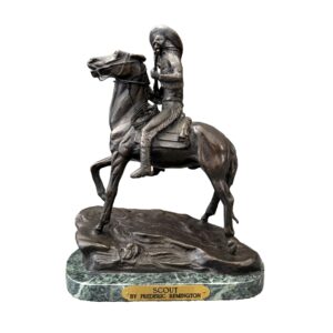 Frederic Remington "Scout" Bronze on Marble Base