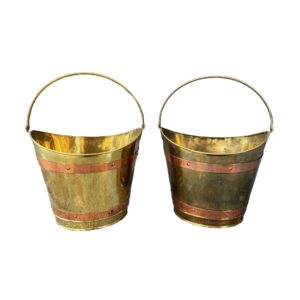 Pair of Copper and Brass Buckets