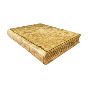 Maitland-Smith Tessellated Travertine Marble Stone Book Box