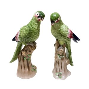 Pair of Jeanne Reed's Porcelain Parrot Statues