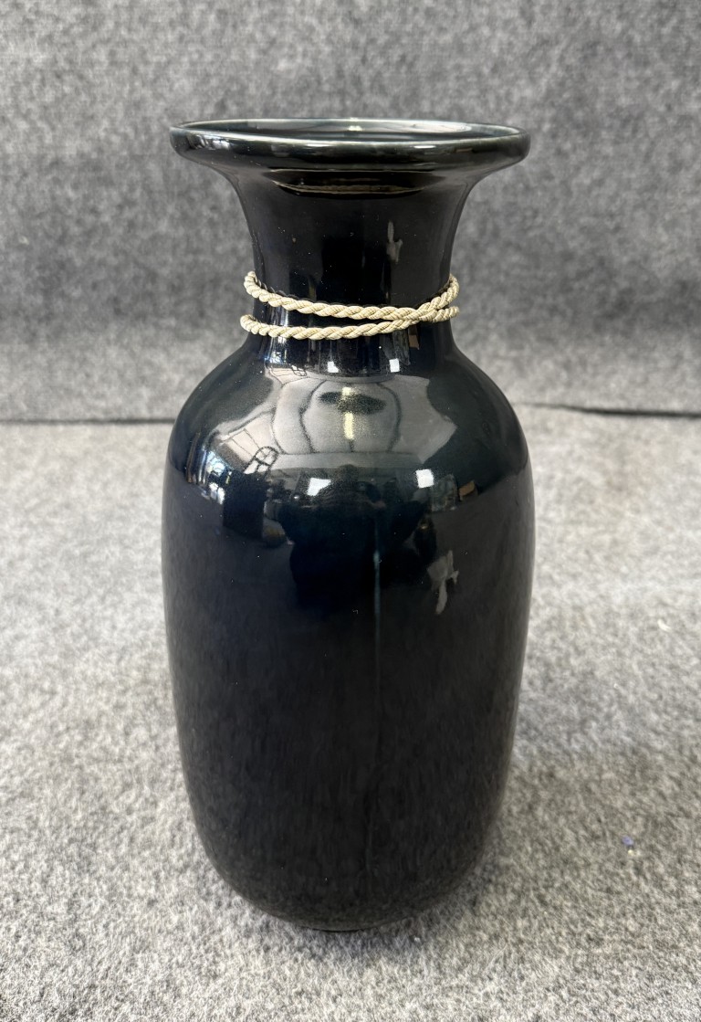 Maitland-Smith Porcelain Vase with Tassels Maitland-Smith Porcelain Vase with Tassels