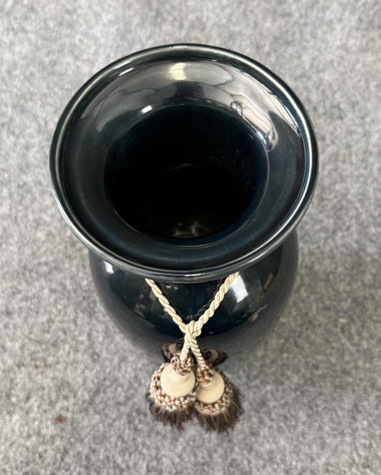 Maitland-Smith Porcelain Vase with Tassels Maitland-Smith Porcelain Vase with Tassels