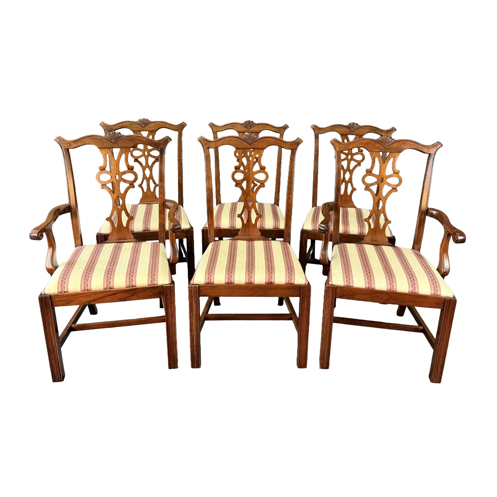 Set of 6 Traditional Cherry Dining Chairs