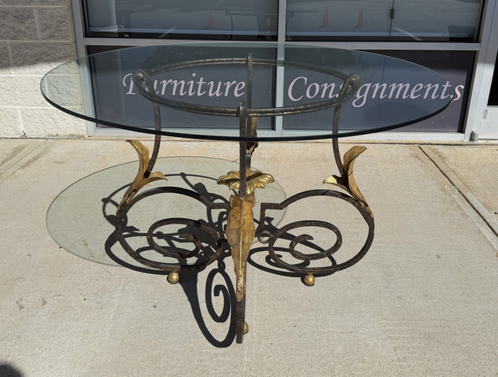 5 Piece Dining Set with Round Glass Top Table and Royal Blue Chairs with Tassels 5 Piece Dining Set with Round Glass Top Table and Royal Blue Chairs with Tassels
