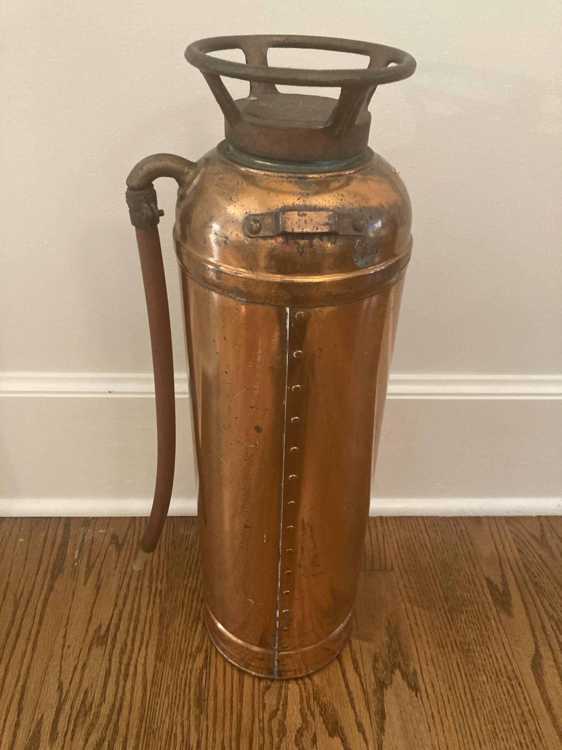 Vintage 'Stemfire' Stempel Copper and Brass Fire Extinguisher Vintage 'Stemfire' Stempel Copper and Brass Fire Extinguisher