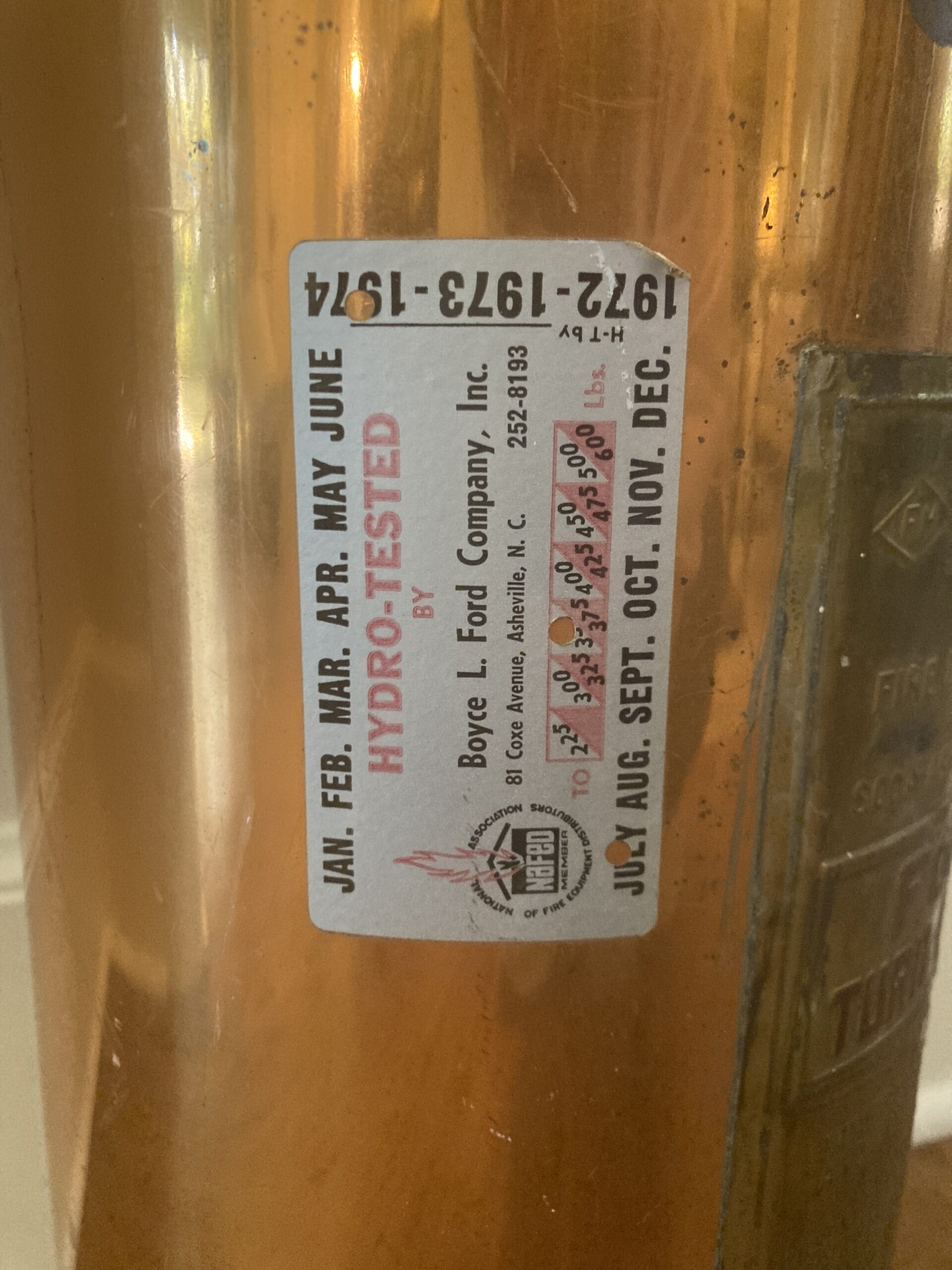 Vintage 'Stemfire' Stempel Copper and Brass Fire Extinguisher Vintage 'Stemfire' Stempel Copper and Brass Fire Extinguisher