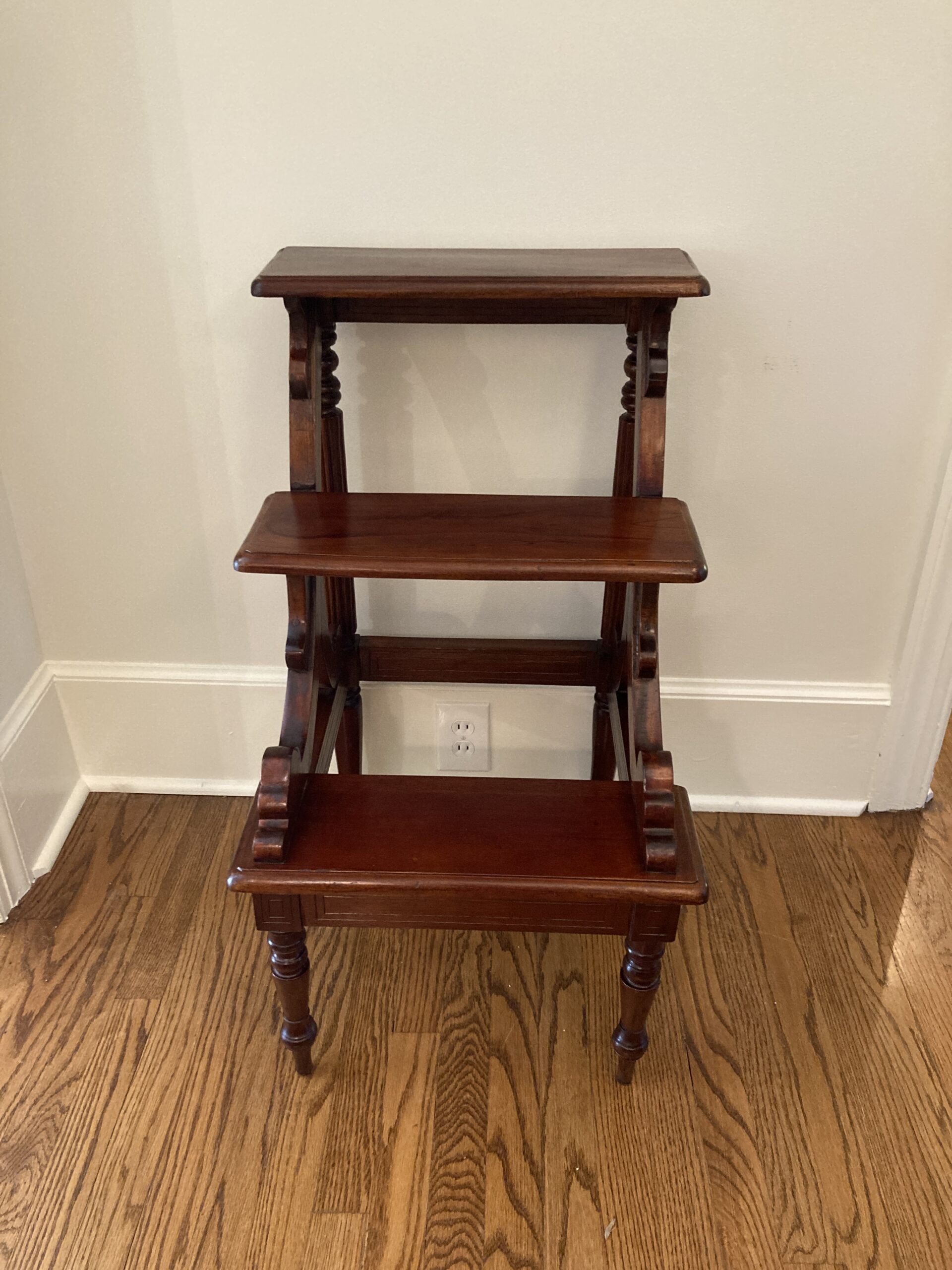 Mahogany Three Tier Library Steps Mahogany Three Tier Library Steps