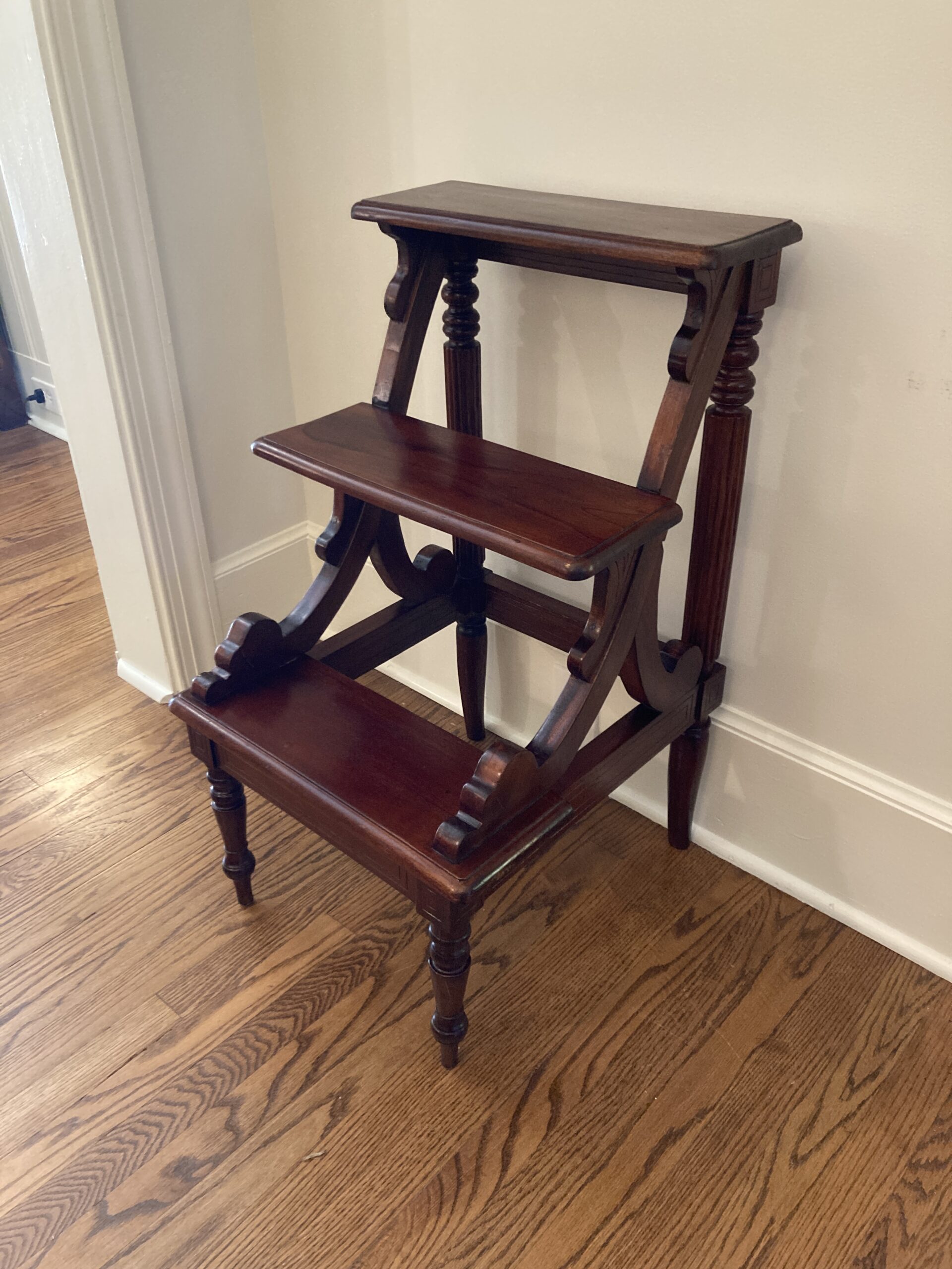 Mahogany Three Tier Library Steps Mahogany Three Tier Library Steps
