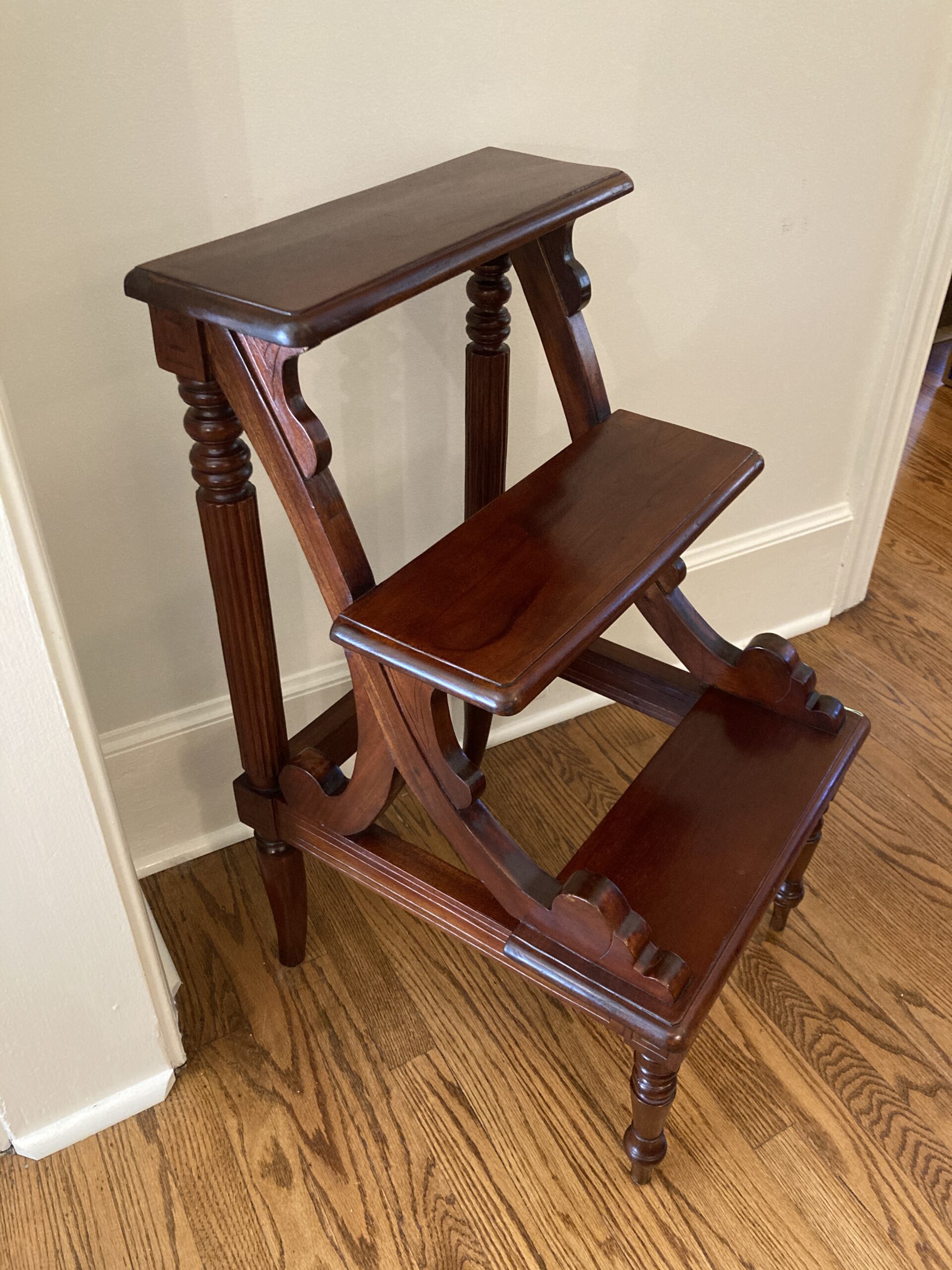 Mahogany Three Tier Library Steps Mahogany Three Tier Library Steps
