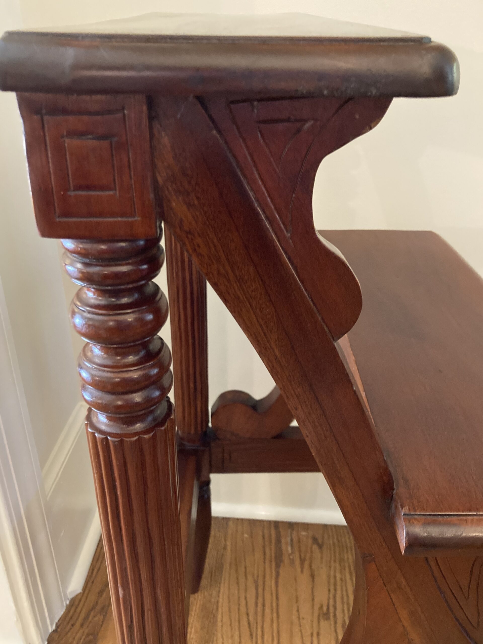 Mahogany Three Tier Library Steps Mahogany Three Tier Library Steps