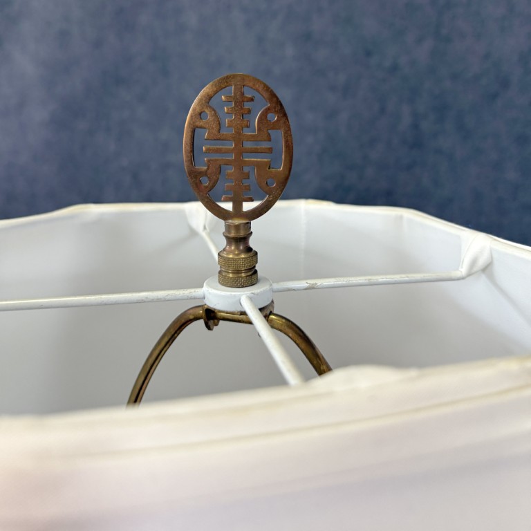 Pair of Vintage Chinese Figural Lamps and Shades Pair of Vintage Chinese Figural Lamps and Shades