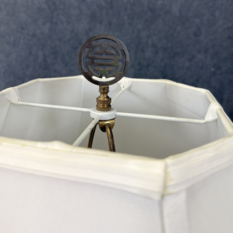 Pair of Vintage Chinese Figural Lamps and Shades Pair of Vintage Chinese Figural Lamps and Shades