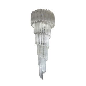 Large Ornate Spiral Crystal Chandelier