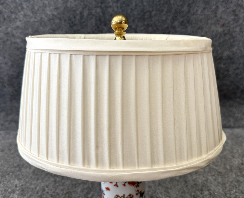 Petite Porcelain and Brass Footed Lamp Petite Porcelain and Brass Footed Lamp