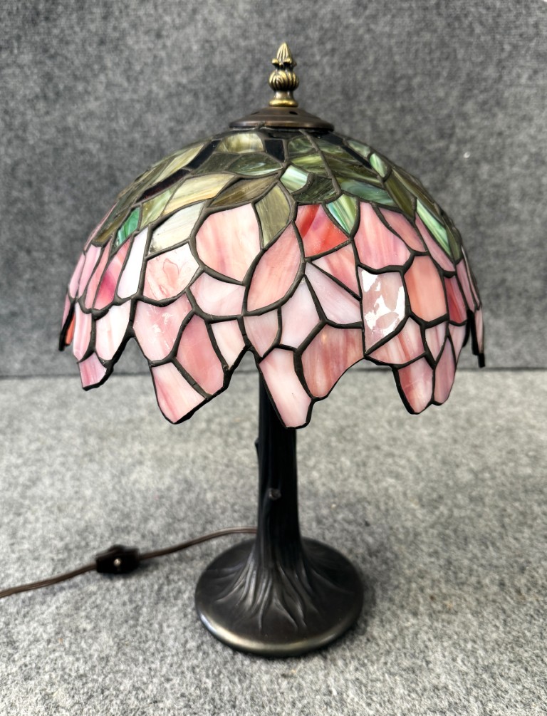 Pink & Green Tiffany Style Table Lamp Pink & Green Tiffany Style Table Lamp