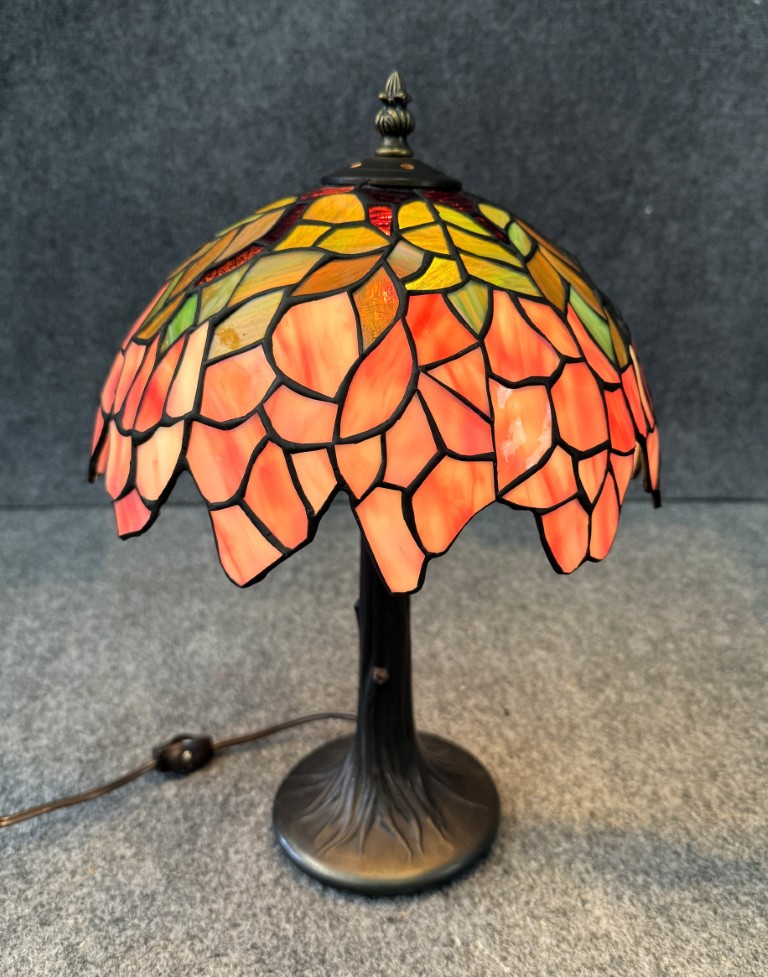 Pink & Green Tiffany Style Table Lamp Pink & Green Tiffany Style Table Lamp