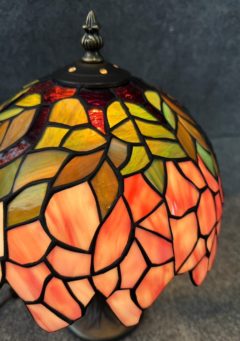 Pink & Green Tiffany Style Table Lamp Pink & Green Tiffany Style Table Lamp