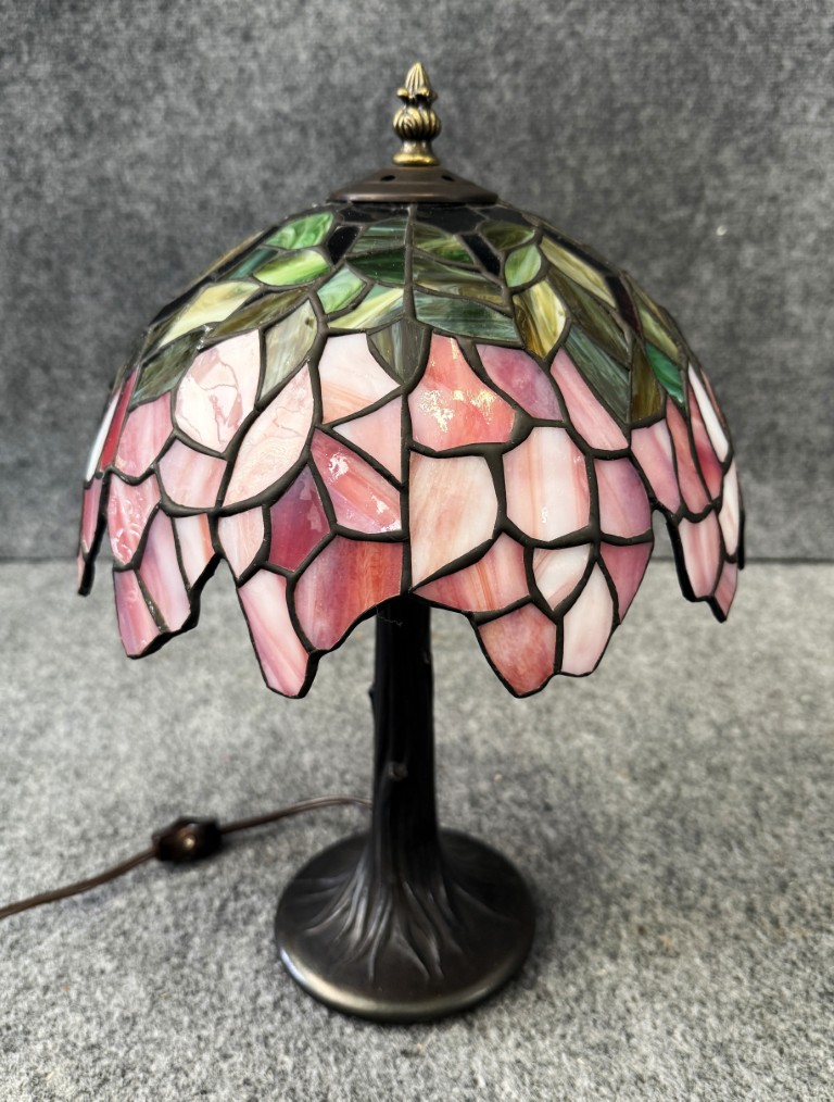 Pink & Green Tiffany Style Table Lamp Pink & Green Tiffany Style Table Lamp