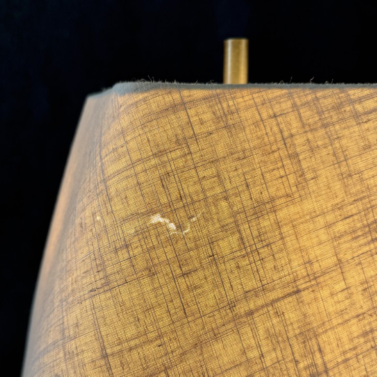 Brass & Solid Wood Floor Lamp with Shade Brass & Solid Wood Floor Lamp with Shade