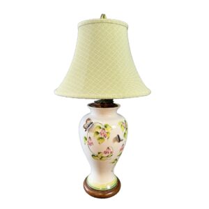 Wildwood Floral Porcelain Butterfly Lamp with Shade